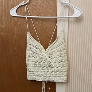 Elegant Cream Crochet Top
